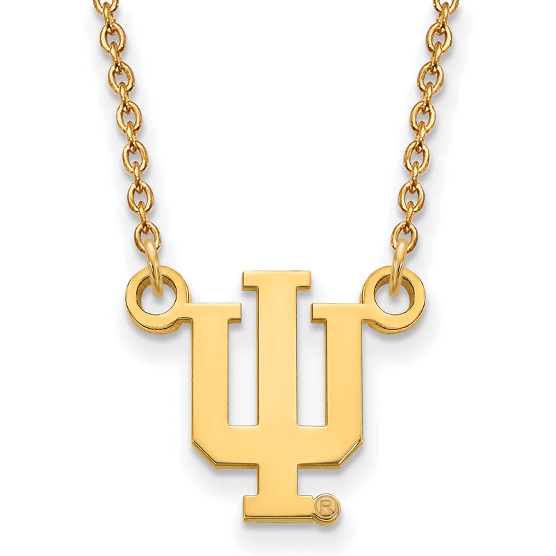 10K Gelbgold Logoart Indiana University I U Klein Anhänger 18 Zoll Halskette