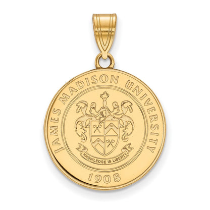 Vergoldet Sterlingsilber Logoart James Madison University Groß Wappen Anhänger
