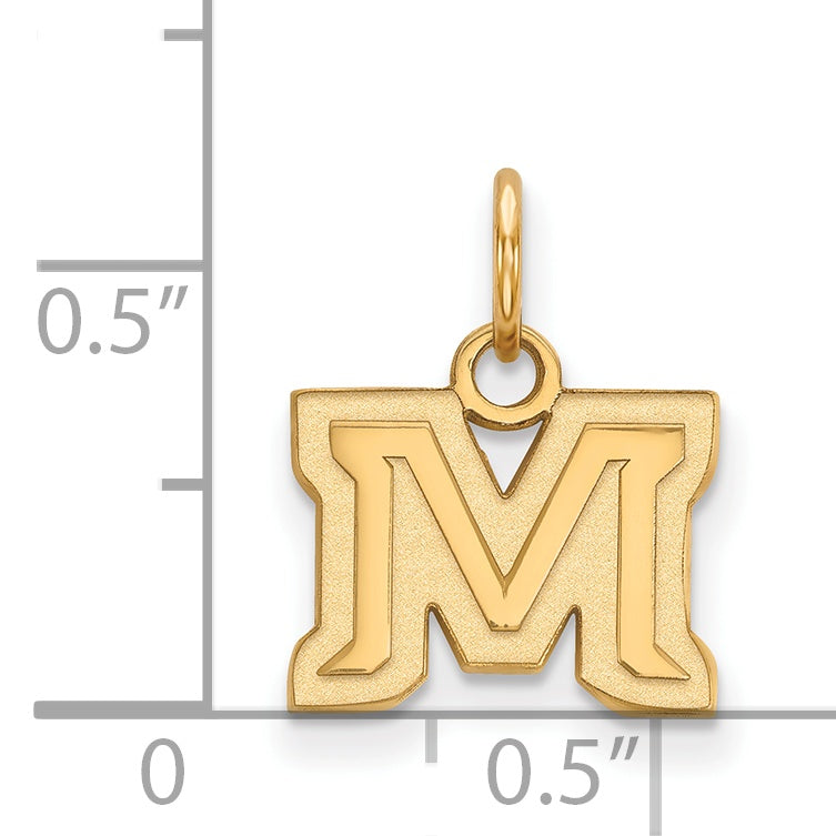 14K Gelbgold Logoart Montana State University Buchstabe M Extra Klein Anhänger