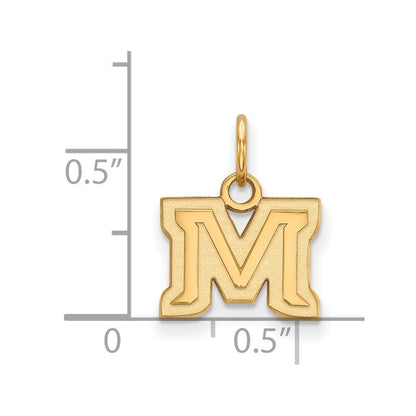 10K Gelbgold Logoart Montana State University Buchstabe M Extra Klein Anhänger