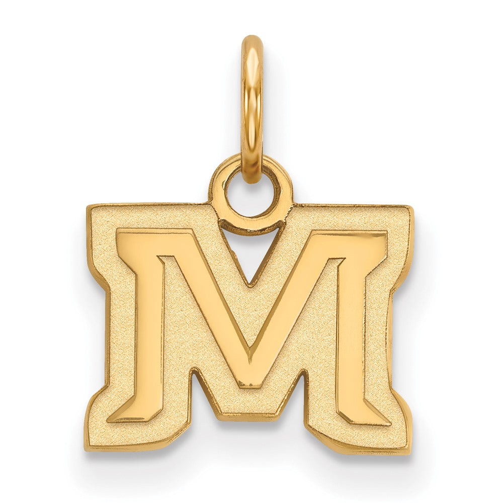 10K Gelbgold Logoart Montana State University Buchstabe M Extra Klein Anhänger
