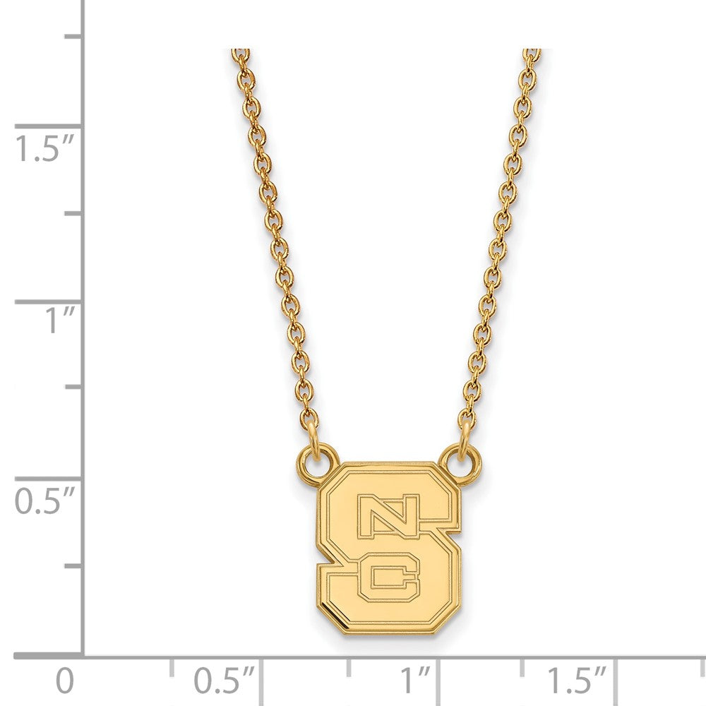 Vergoldet Sterlingsilber Logoart North Carolina State University N C S Klein Anhänger 18 Zoll Halskette