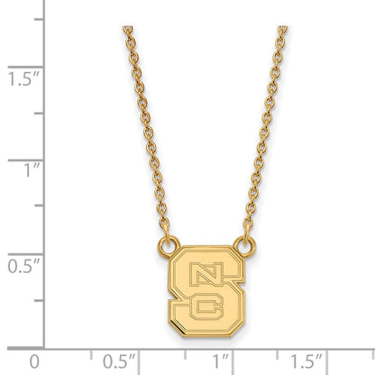 Vergoldet Sterlingsilber Logoart North Carolina State University N C S Klein Anhänger 18 Zoll Halskette