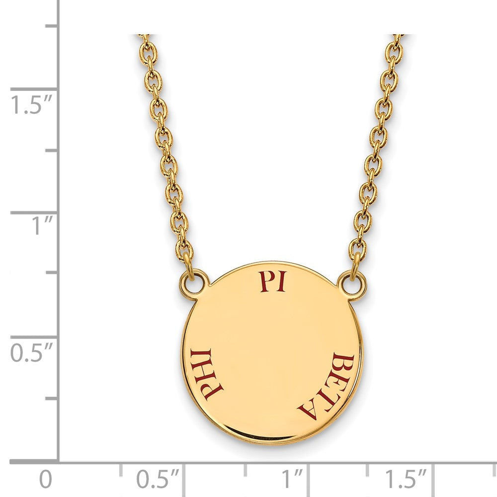 Vergoldet Sterlingsilber Logoart Pi Beta Phi Sorority Text Groß Farbe Emaille Anhänger 18 Zoll Halskette