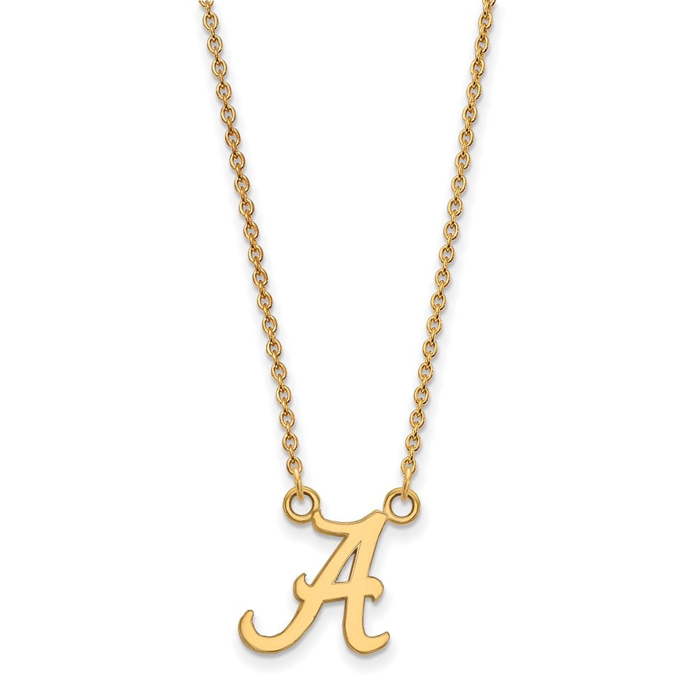 Vergoldet Sterlingsilber Logoart University Of Alabama Buchstabe A Klein Anhänger 18 Zoll Halskette