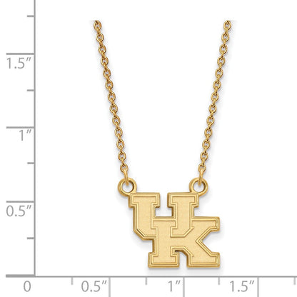 Vergoldet Sterlingsilber Logoart University Of Kentucky U K Klein Anhänger 18 Zoll Halskette