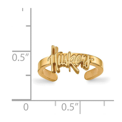 Vergoldet Sterlingsilber Logoart University Of Nebraska Huskers Zehenring