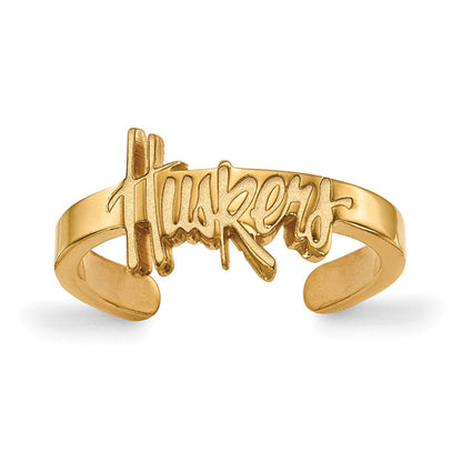 Vergoldet Sterlingsilber Logoart University Of Nebraska Huskers Zehenring
