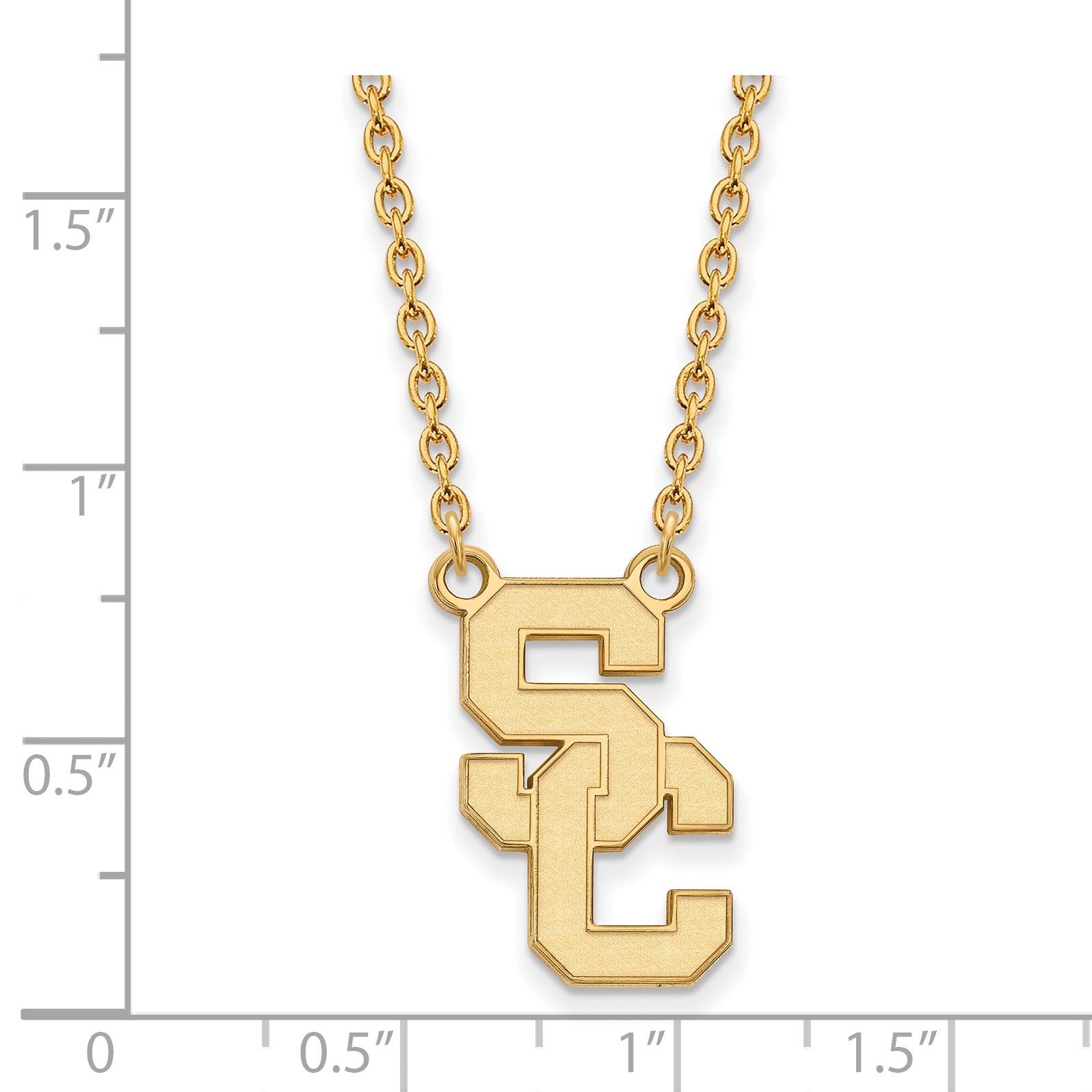 Vergoldet Sterlingsilber University Of Southern California S C Groß Anhänger 18 Zoll Halskette