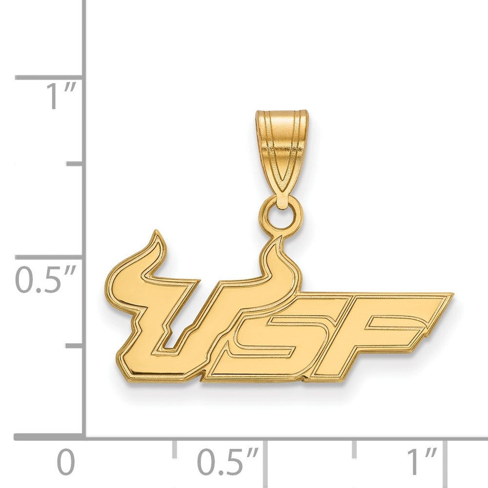 Vergoldet Sterlingsilber Logoart University Of South Florida U S F Mittel Anhänger