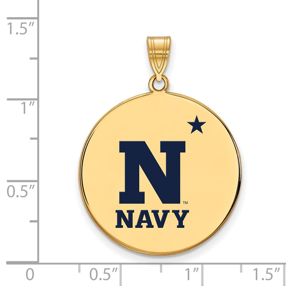 Vergoldet Sterlingsilber Logoart Us Naval Akademie Extra Groß Emailliert Plättchen Anhänger