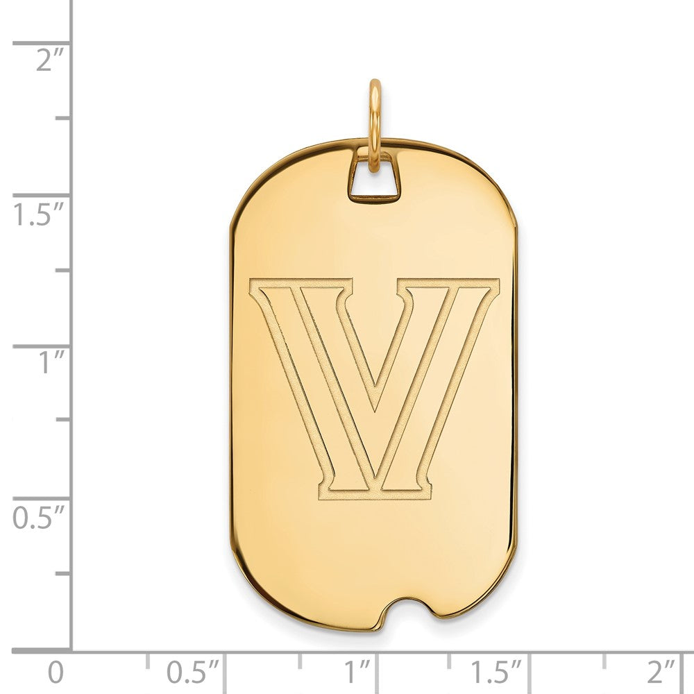 10K Gelbgold Logoart Villanova University Buchstabe V Groß Erkennungsmarke Anhänger