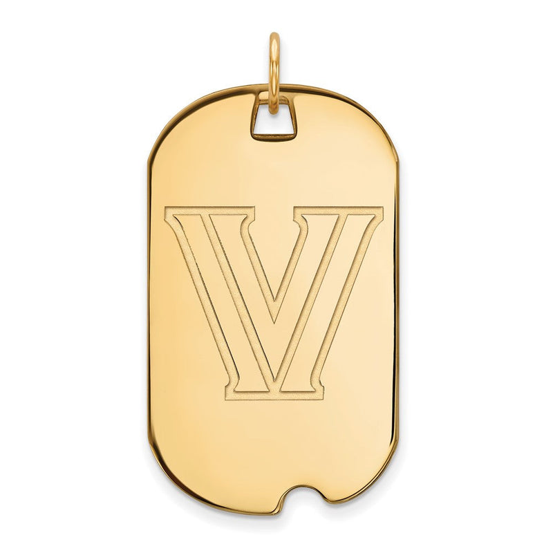 10K Gelbgold Logoart Villanova University Buchstabe V Groß Erkennungsmarke Anhänger
