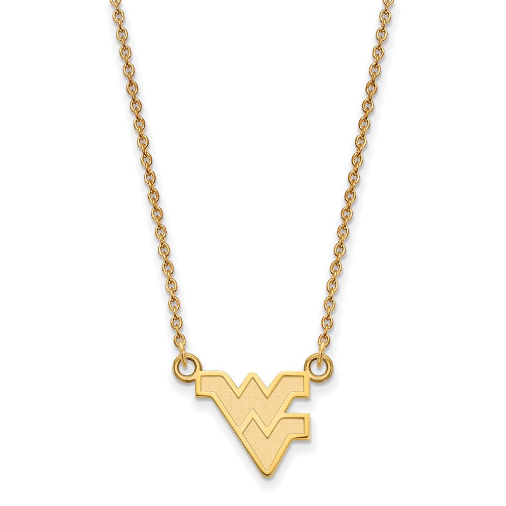 10K Gelbgold Logoart West Virginia University W V Klein Anhänger 18 Zoll Halskette