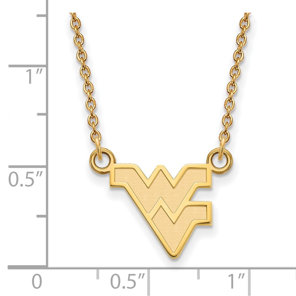 Vergoldet Sterlingsilber Logoart West Virginia University W V Klein Anhänger 18 Zoll Halskette