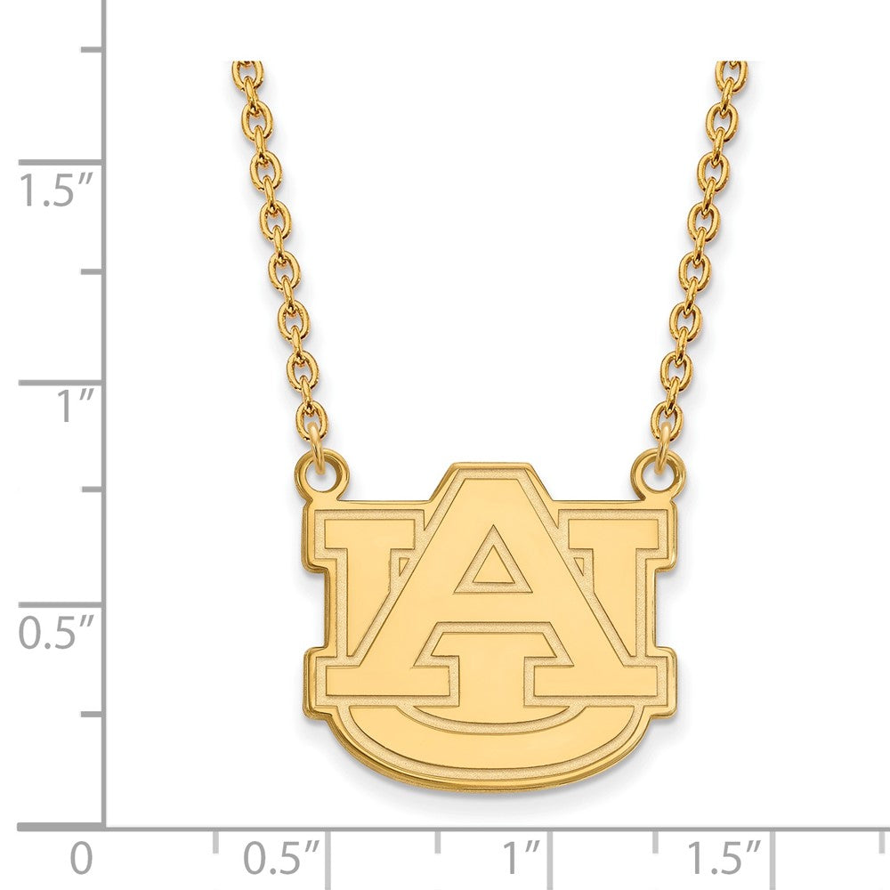 10K Gelbgold Logoart Auburn University Groß Anhänger 18 Zoll Halskette