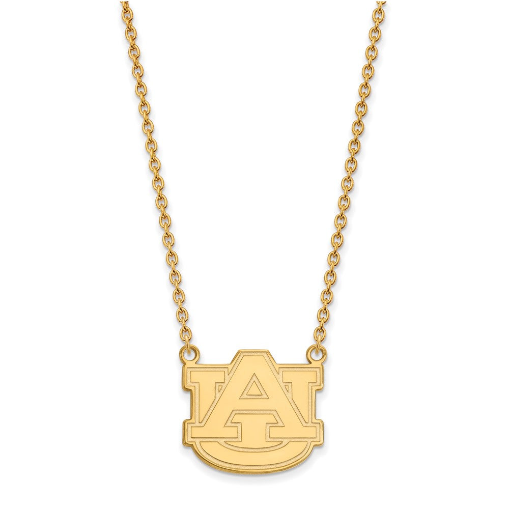 14K Gelbgold Logoart Auburn University Groß Anhänger 18 Zoll Halskette