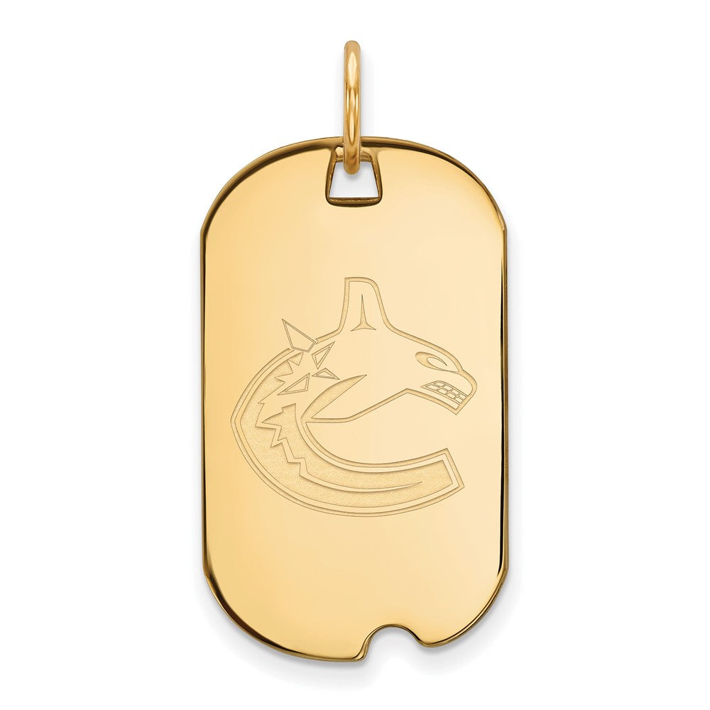 Vergoldet Sterlingsilber Nhl Logoart Vancouver Canucks Klein Erkennungsmarke Anhänger