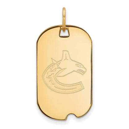 Vergoldet Sterlingsilber Nhl Logoart Vancouver Canucks Klein Erkennungsmarke Anhänger