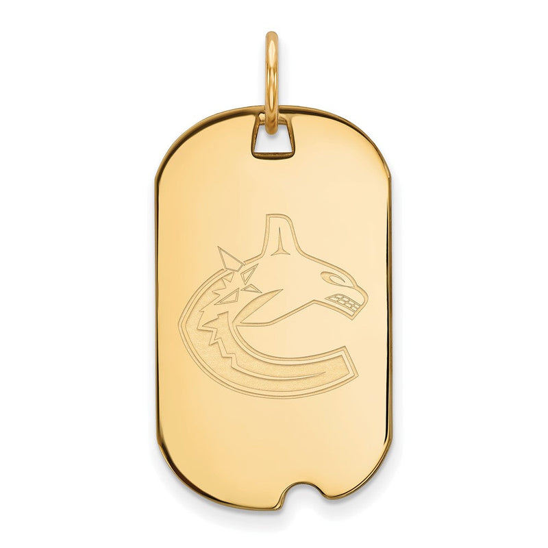 Vergoldet Sterlingsilber Nhl Logoart Vancouver Canucks Klein Erkennungsmarke Anhänger