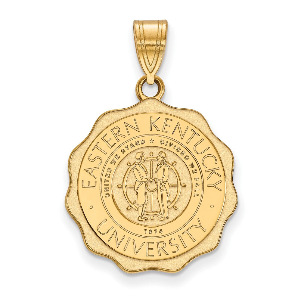 Vergoldet Sterlingsilber Logoart Eastern Kentucky University Groß Wappen Anhänger