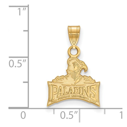 10K Gelbgold Logoart Furman University Paladins Klein Anhänger