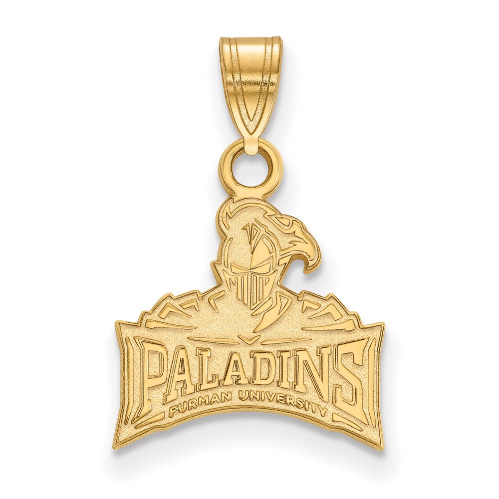 10K Gelbgold Logoart Furman University Paladins Klein Anhänger