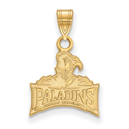 Vergoldet Sterlingsilber Logoart Furman University Paladins Klein Anhänger