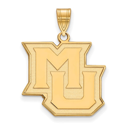 10K Gelbgold Logoart Marquette University M U Groß Anhänger
