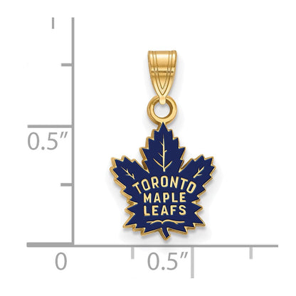 Vergoldet Sterlingsilber Nhl Logoart Toronto Maple Leafs Klein Emailliert Anhänger