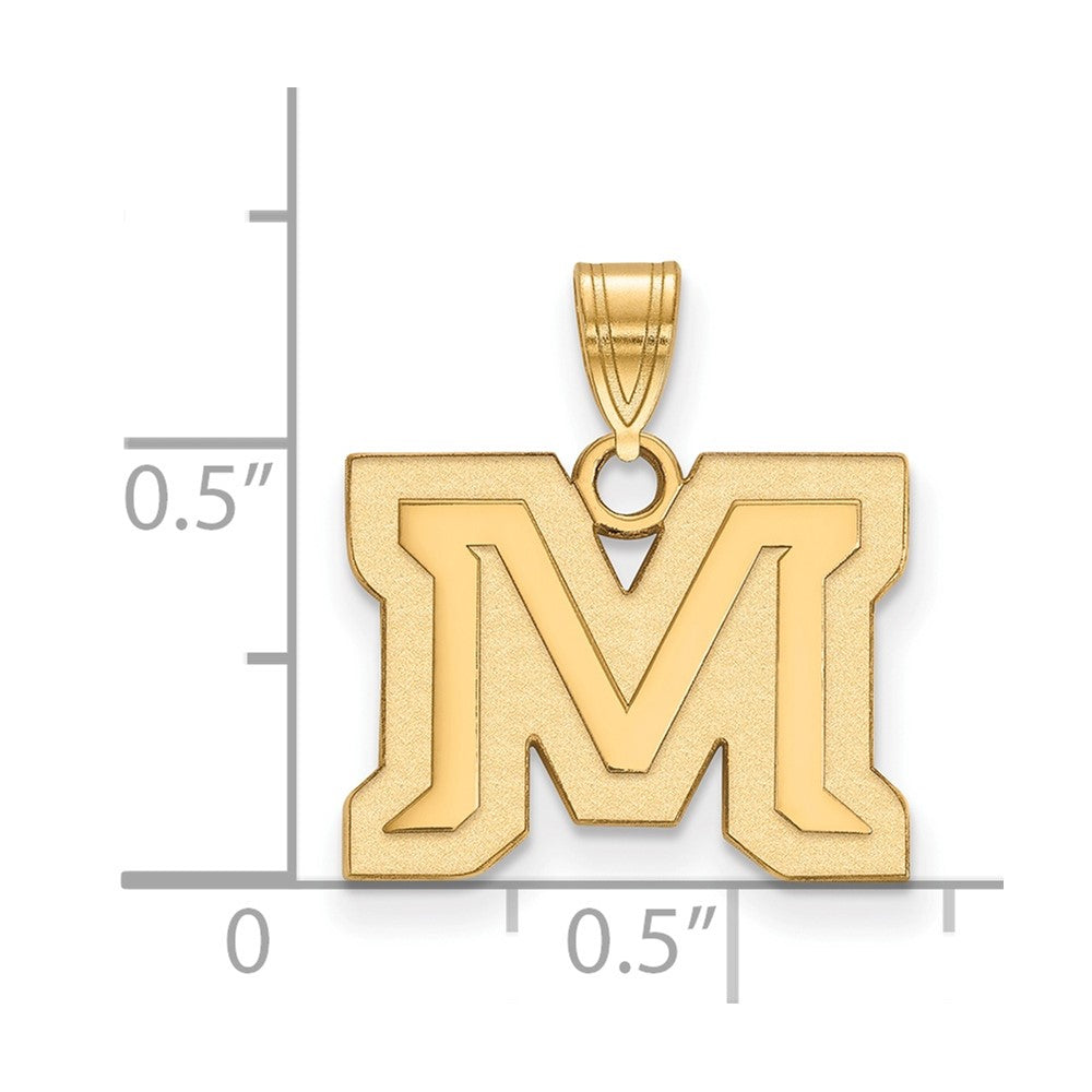 10K Gelbgold Logoart Montana State University Buchstabe M Klein Anhänger