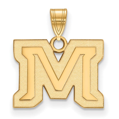 10K Gelbgold Logoart Montana State University Buchstabe M Klein Anhänger