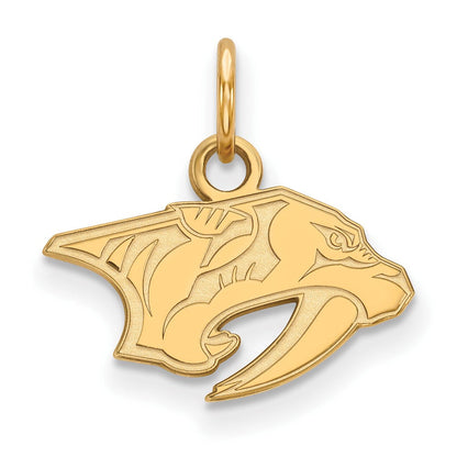 Vergoldet Sterlingsilber Nhl Logoart Nashville Predators Extra Klein Anhänger