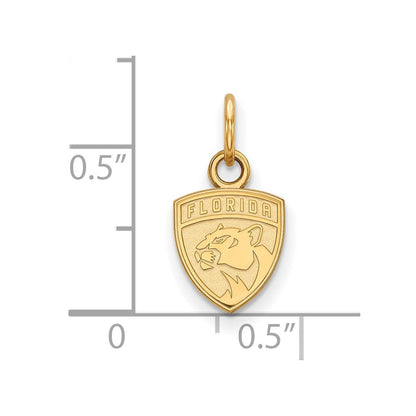 Vergoldet Sterlingsilber Nhl Logoart Florida Panthers Extra Klein Anhänger