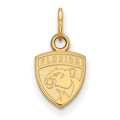 Vergoldet Sterlingsilber Nhl Logoart Florida Panthers Extra Klein Anhänger