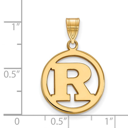 Vergoldet Sterlingsilber Logoart Rutgers University Buchstabe R Mittel Kreis Anhänger