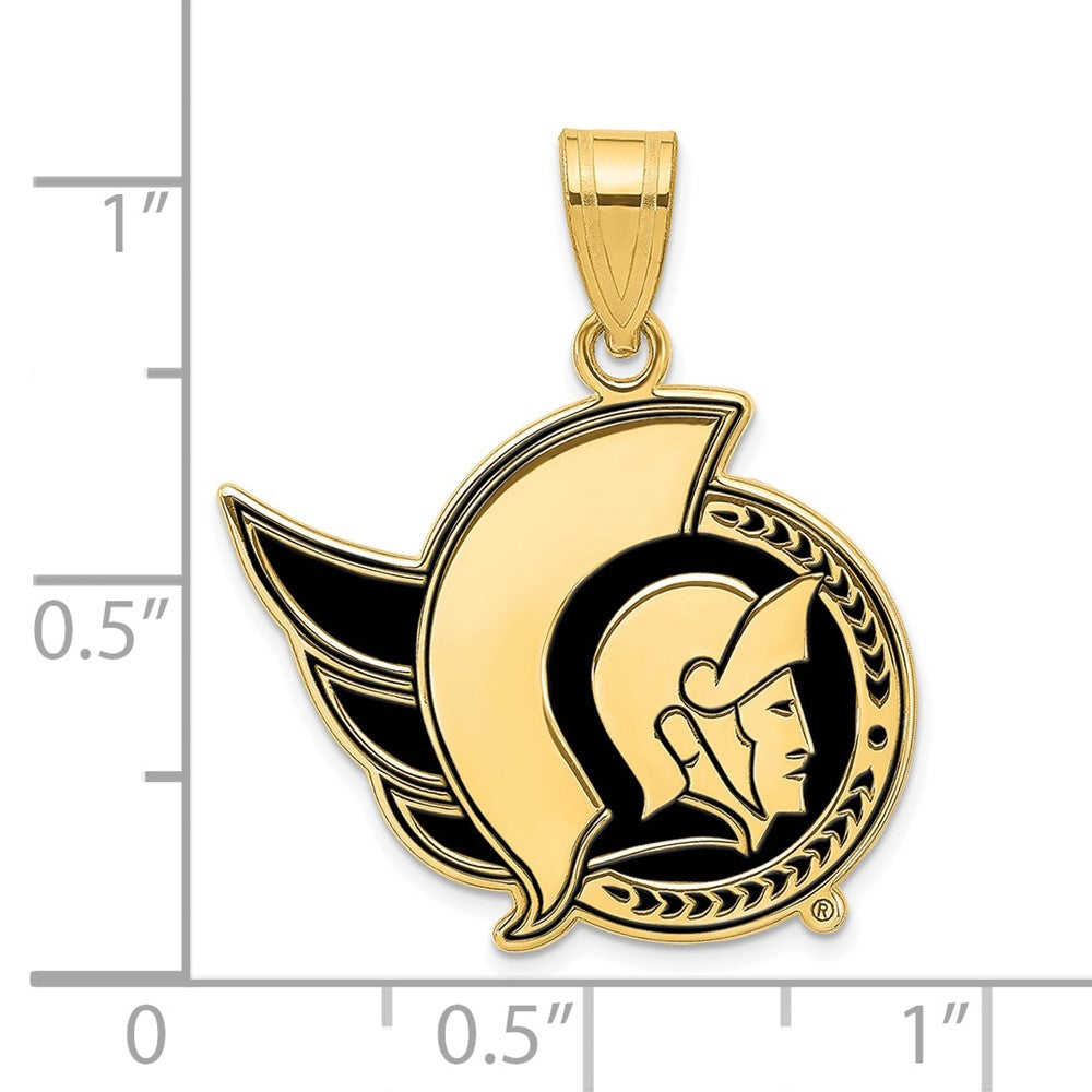 Vergoldet Sterlingsilber Nhl Logoart Ottawa Senators Groß Emailliert Anhänger