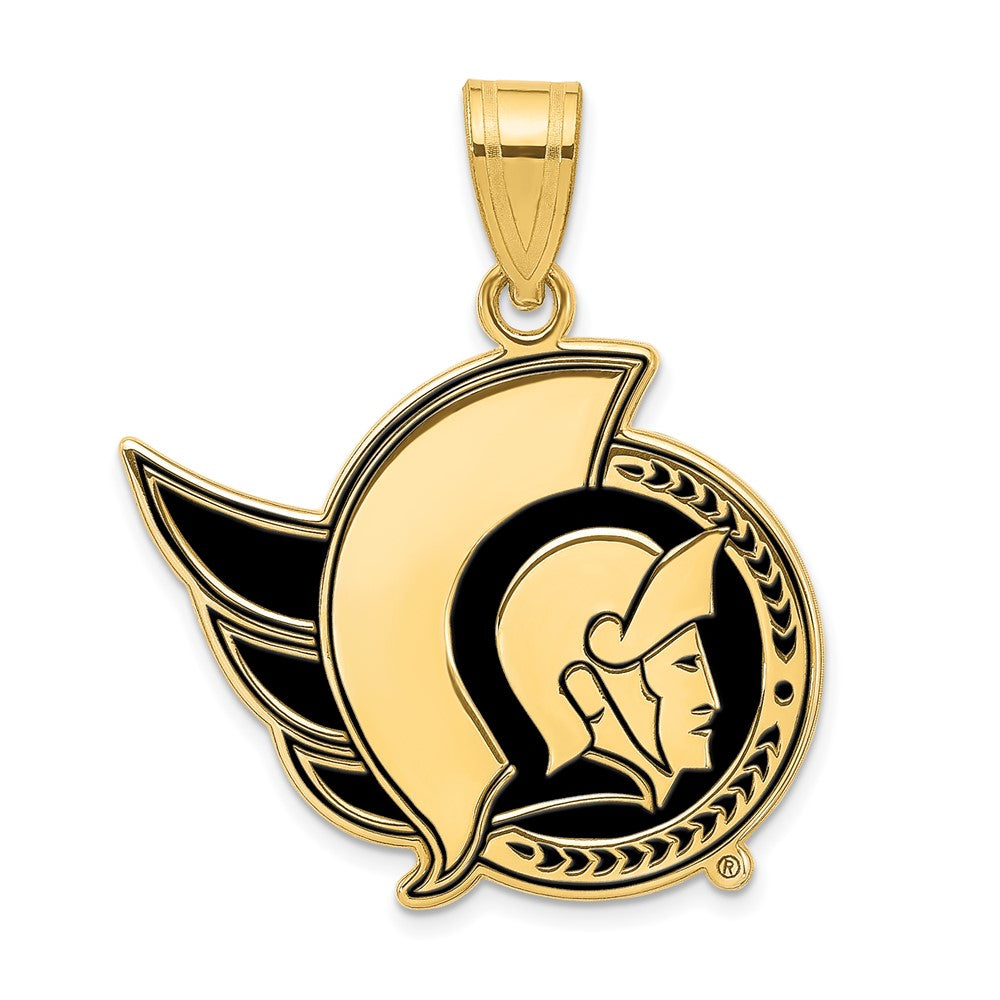 Vergoldet Sterlingsilber Nhl Logoart Ottawa Senators Groß Emailliert Anhänger