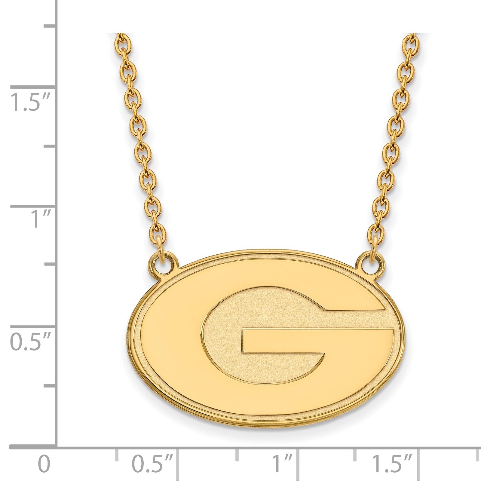 Vergoldet Sterlingsilber Logoart University Of Georgia Buchstabe G Groß Anhänger 18 Zoll Halskette