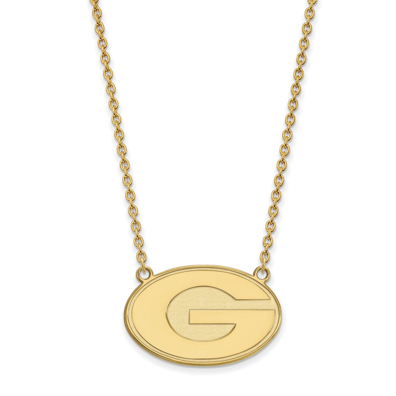 10K Gelbgold Logoart University Of Georgia Buchstabe G Groß Anhänger 18 Zoll Halskette