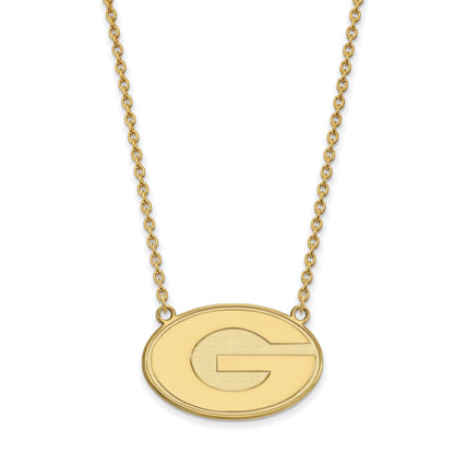 Vergoldet Sterlingsilber Logoart University Of Georgia Buchstabe G Groß Anhänger 18 Zoll Halskette