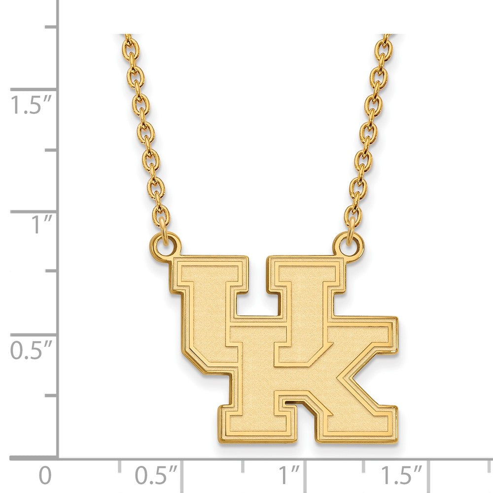 Vergoldet Sterlingsilber Logoart University Of Kentucky U K Groß Anhänger 18 Zoll Halskette