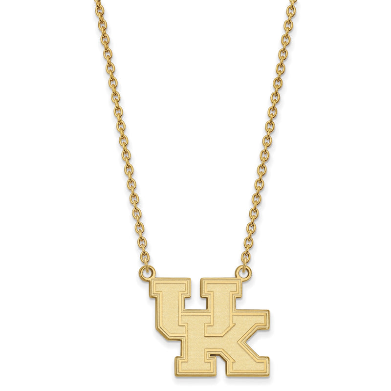 10K Gelbgold Logoart University Of Kentucky U K Groß Anhänger 18 Zoll Halskette