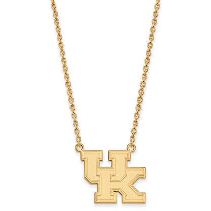 Vergoldet Sterlingsilber Logoart University Of Kentucky U K Groß Anhänger 18 Zoll Halskette