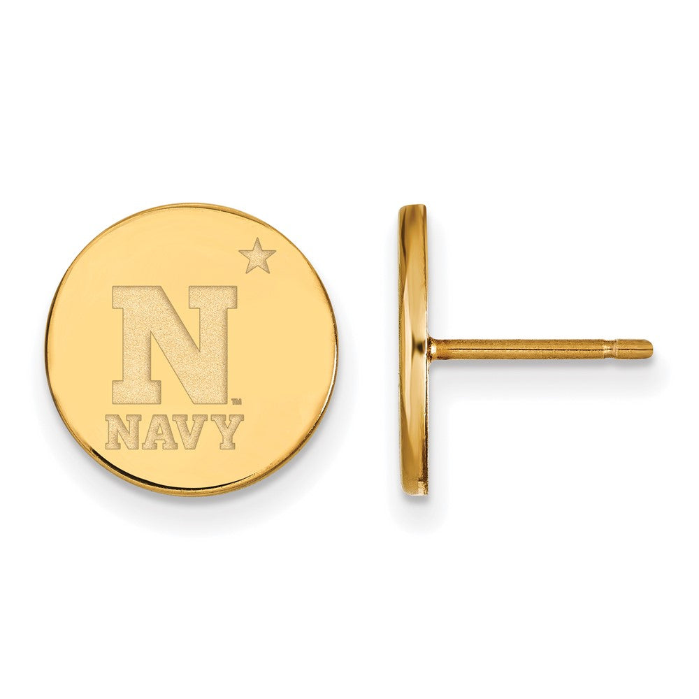 Vergoldet Sterlingsilber Logoart Us Naval Akademie Klein Plättchen Ohrstecker
