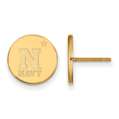 Vergoldet Sterlingsilber Logoart Us Naval Akademie Klein Plättchen Ohrstecker