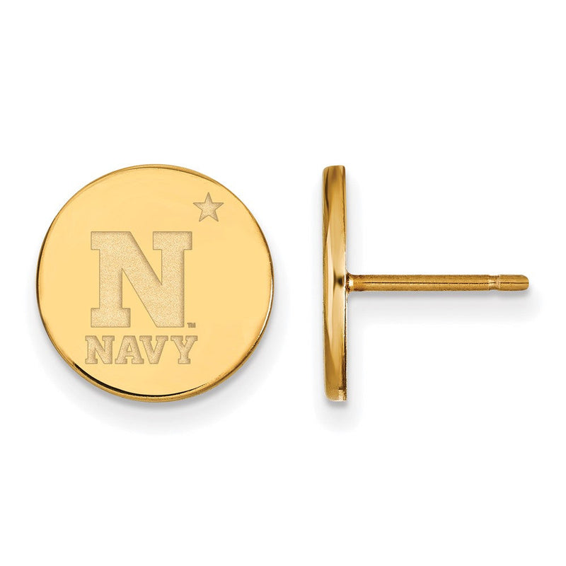 Vergoldet Sterlingsilber Logoart Us Naval Akademie Klein Plättchen Ohrstecker