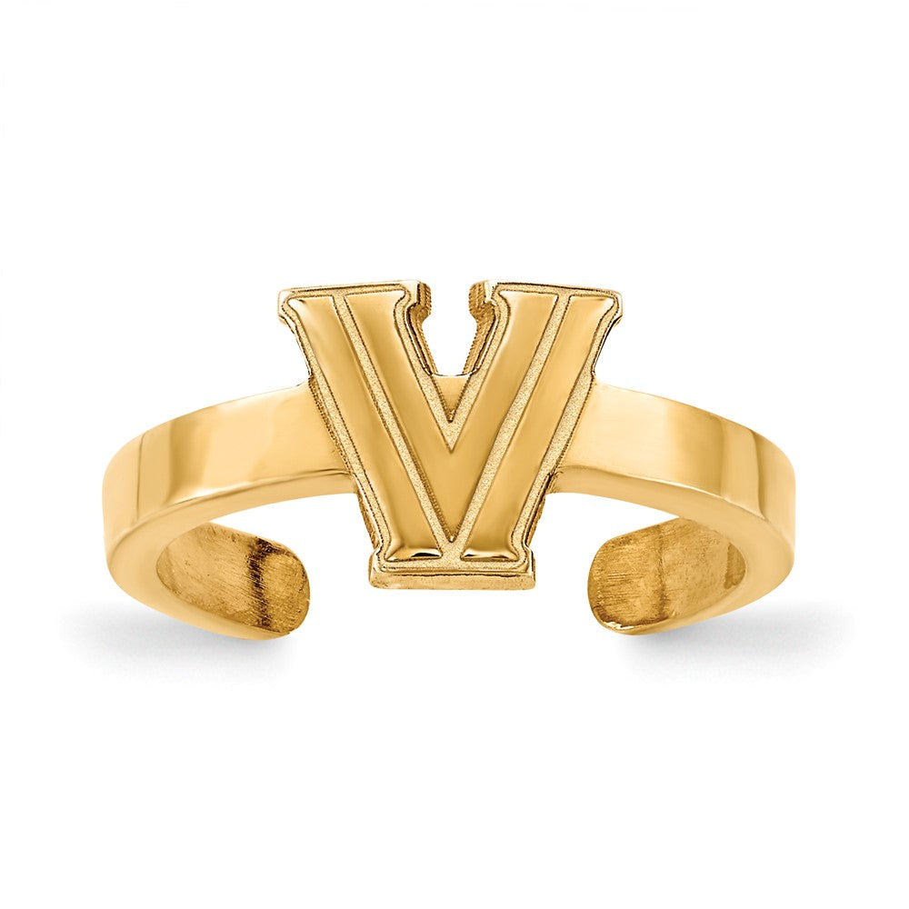 Vergoldet Sterlingsilber Logoart Villanova University Buchstabe V Zehenring