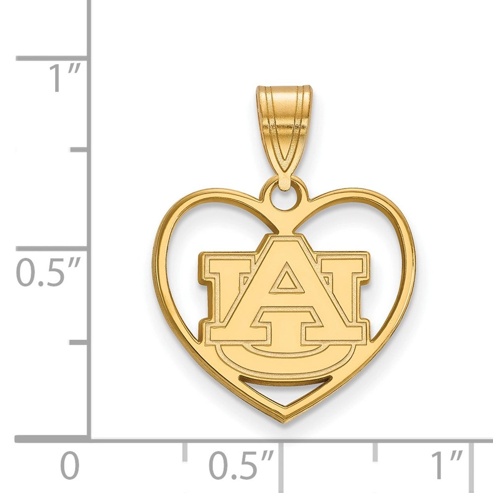 Vergoldet Sterlingsilber Logoart Auburn University Herz Anhänger