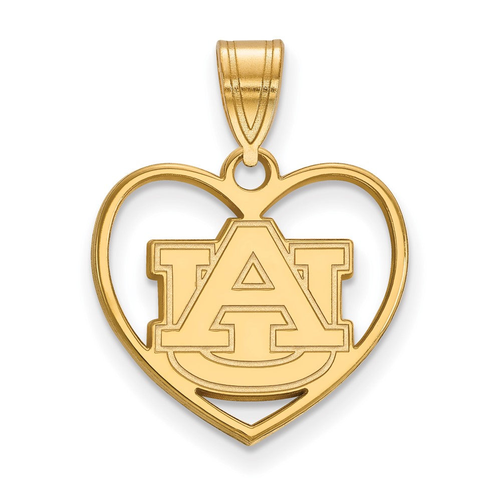 Vergoldet Sterlingsilber Logoart Auburn University Herz Anhänger